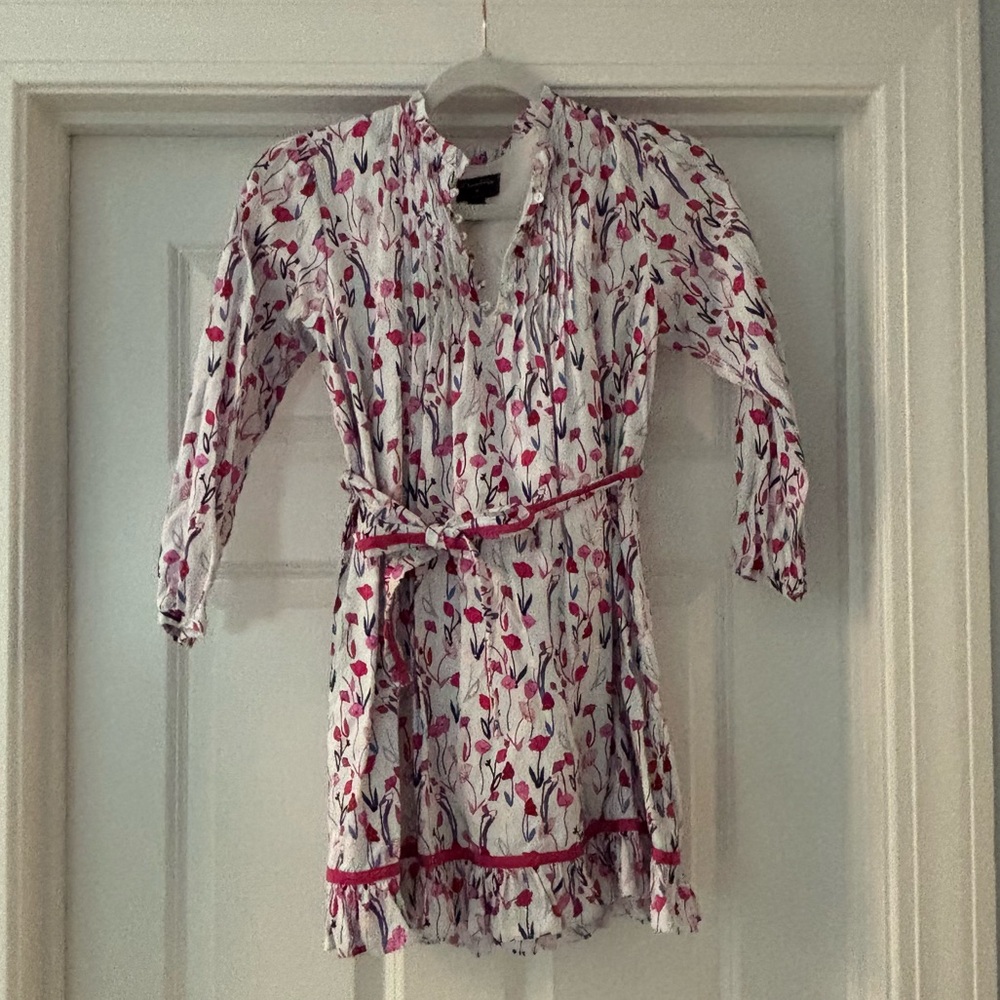 Oscar De La Renta Floral Print Dress with Belt, Size 10Y. Worn one time.